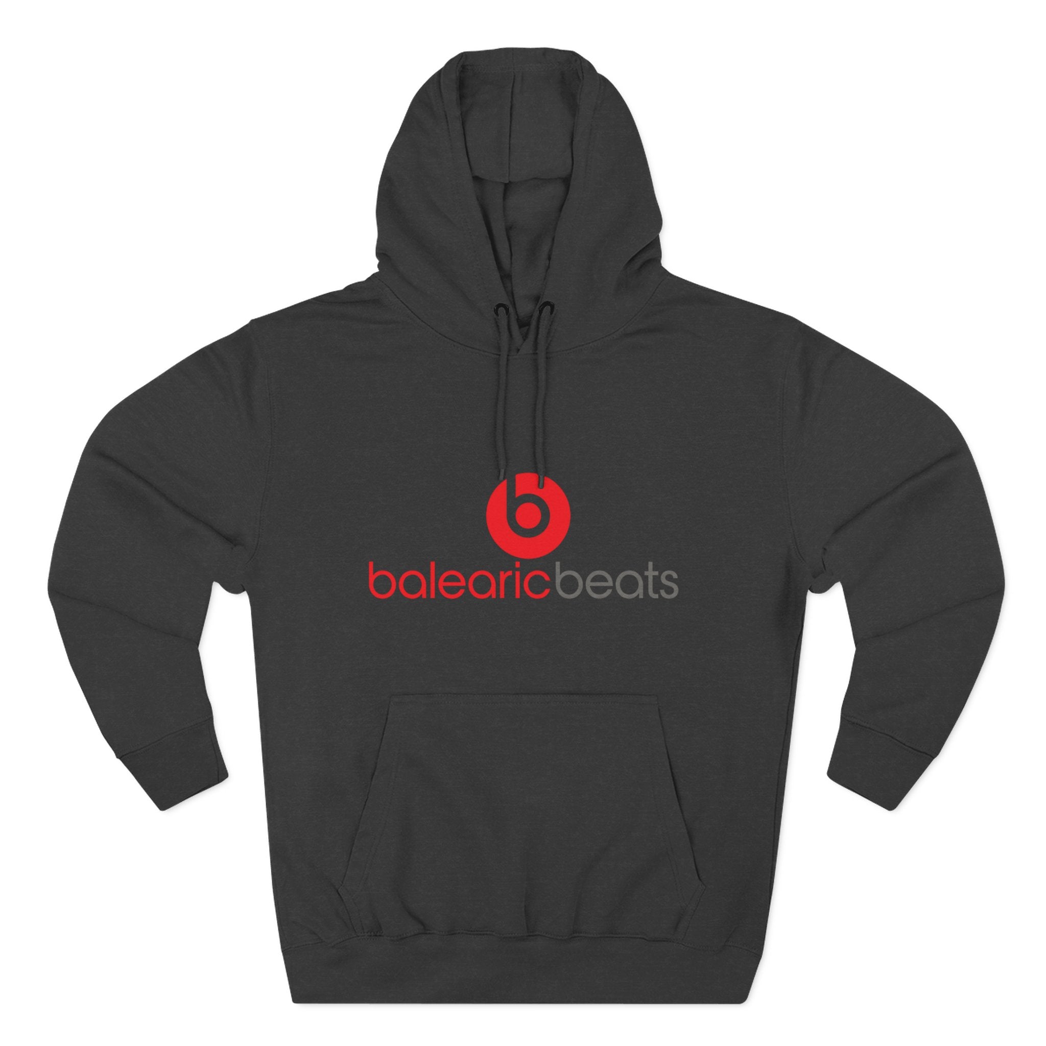 Balearic Beats Hoodie: Charcoal Heather fabric swatch for the Balearic Beats design.