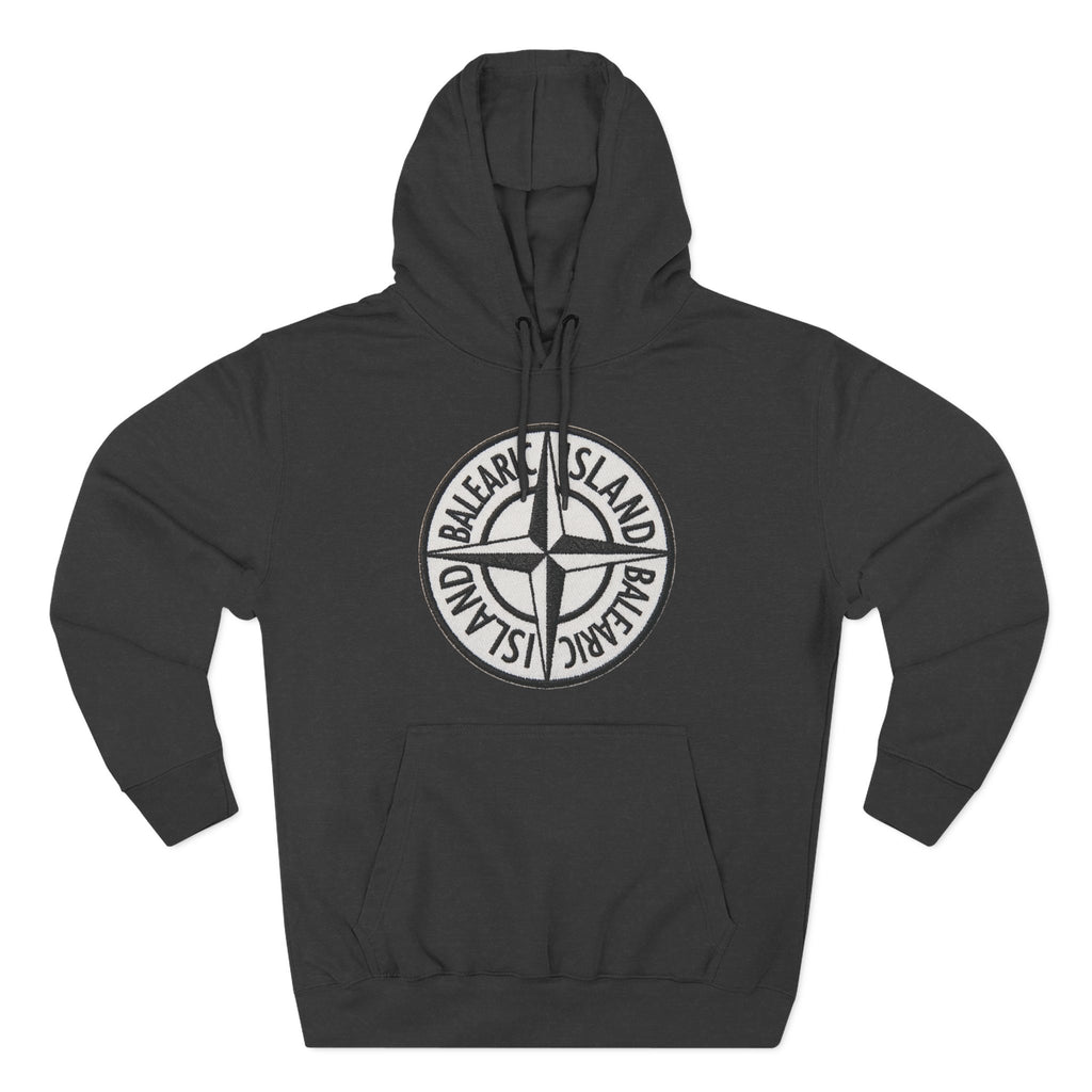 Balearic Island Badge Hoodie: Charcoal Heather swatch.