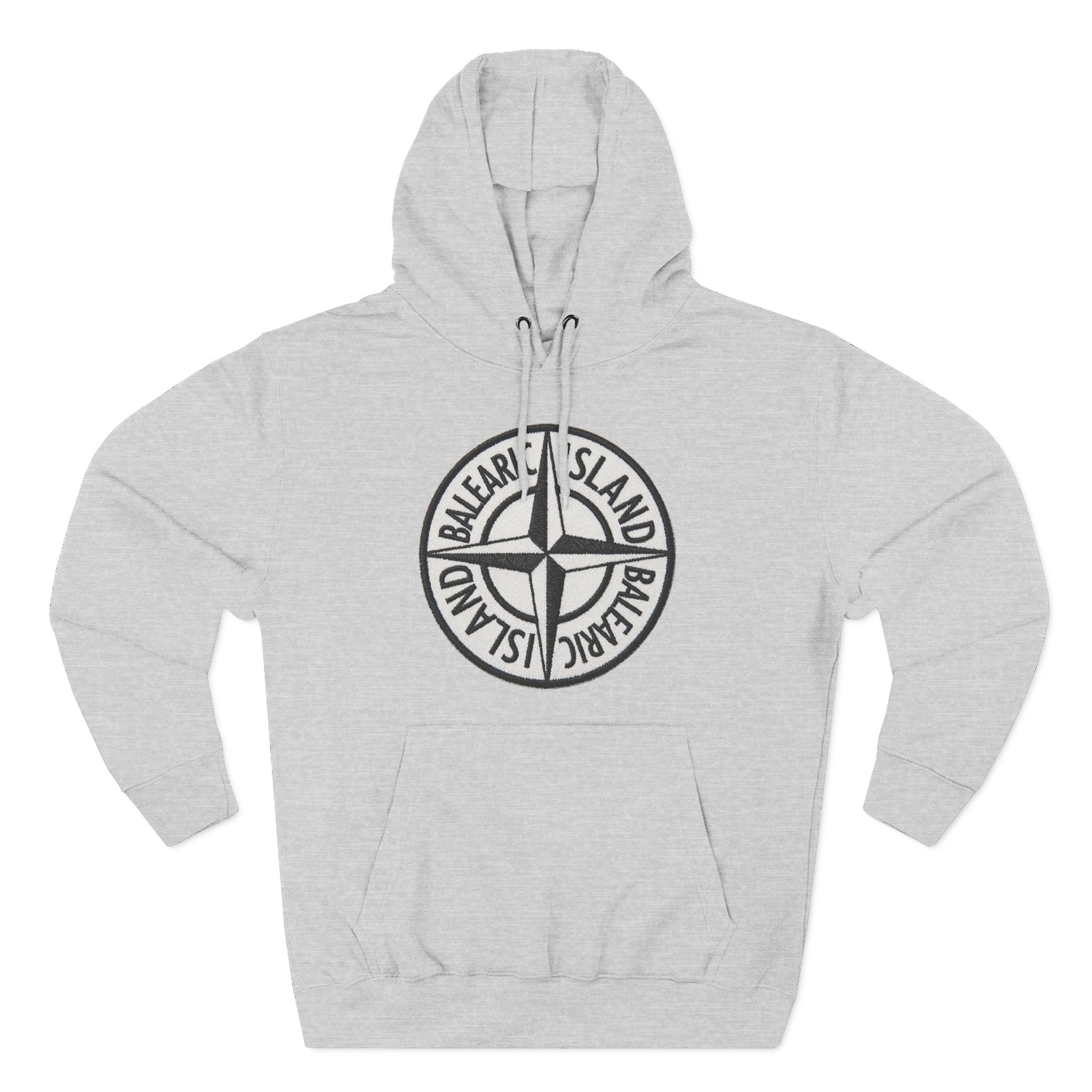 Balearic Island Badge Hoodie: Heather Grey swatch.