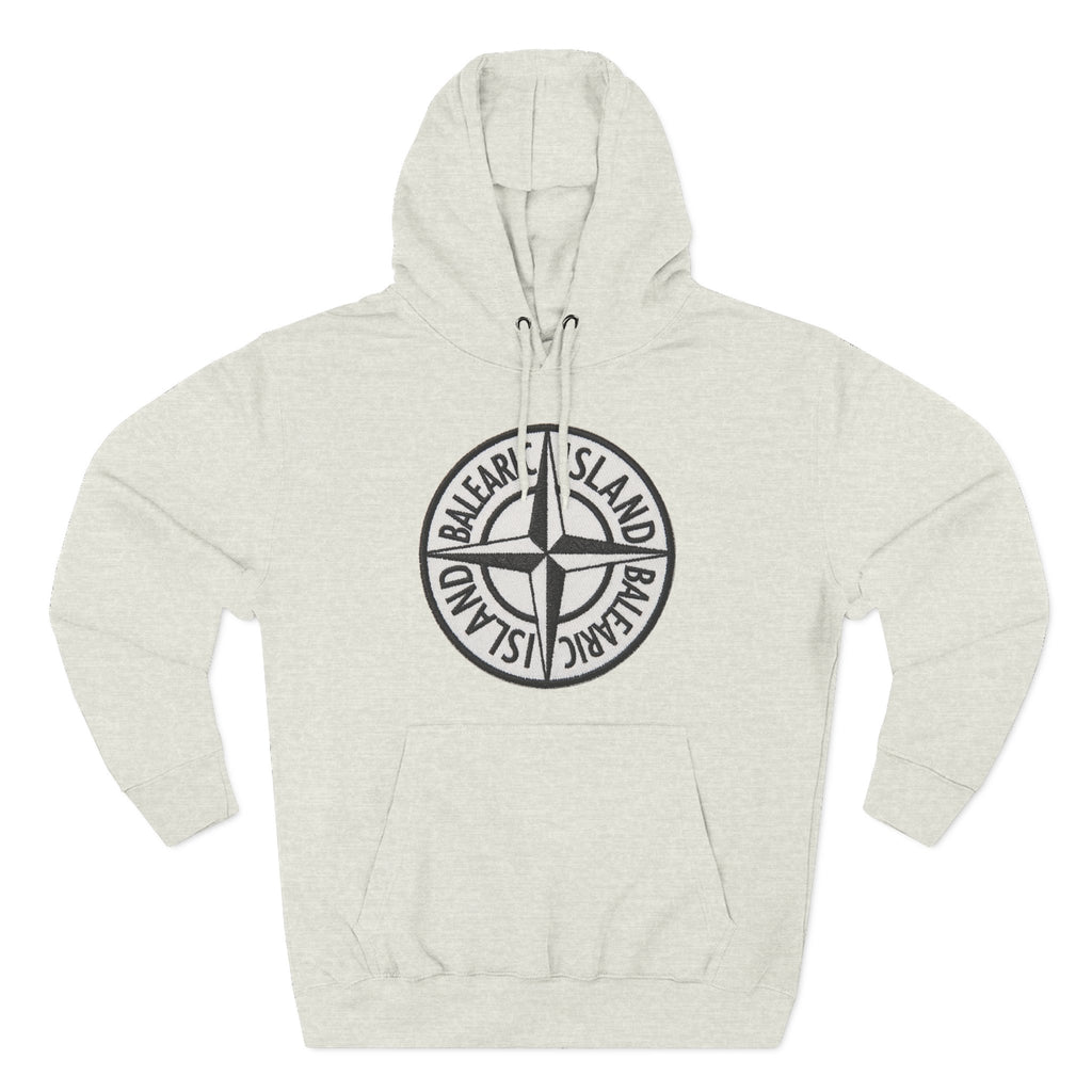 Balearic Island Badge Hoodie: Oatmeal Heather swatch.