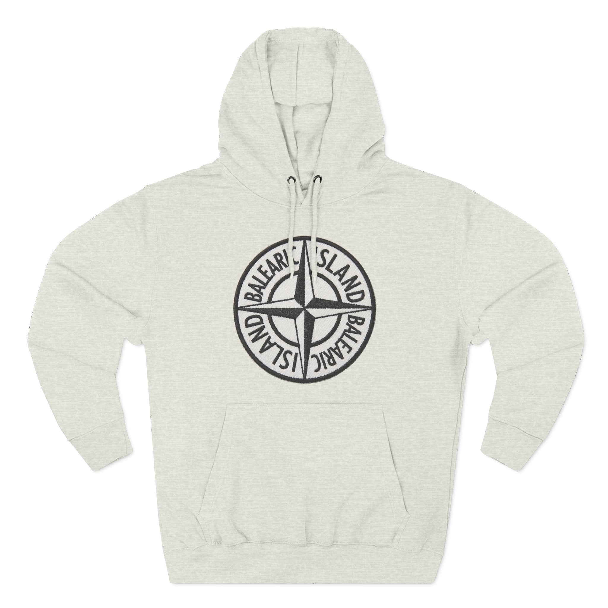 Balearic Island Badge Hoodie: Oatmeal Heather swatch.