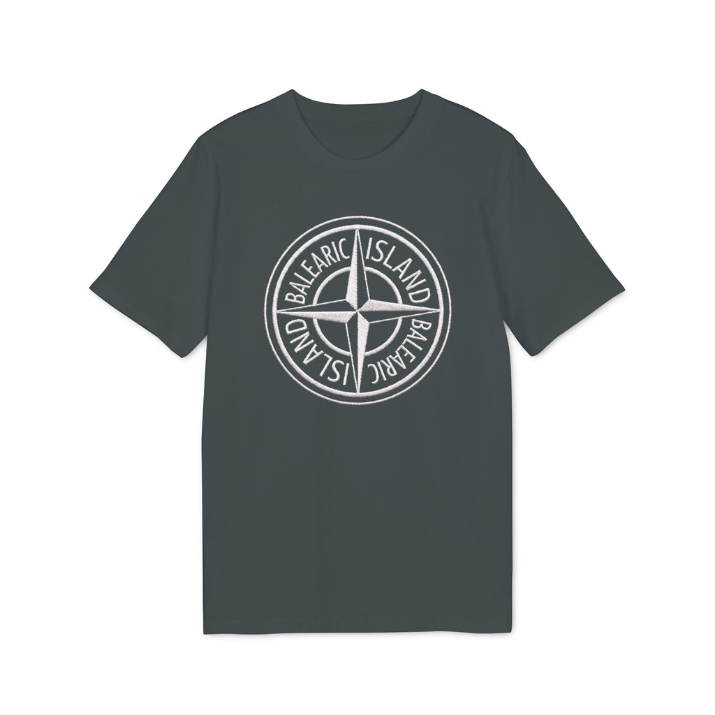 Balearic Blend T-shirt: Anthracite flat-lay of the limited graphic tee featuring the inverted transparent badge print.