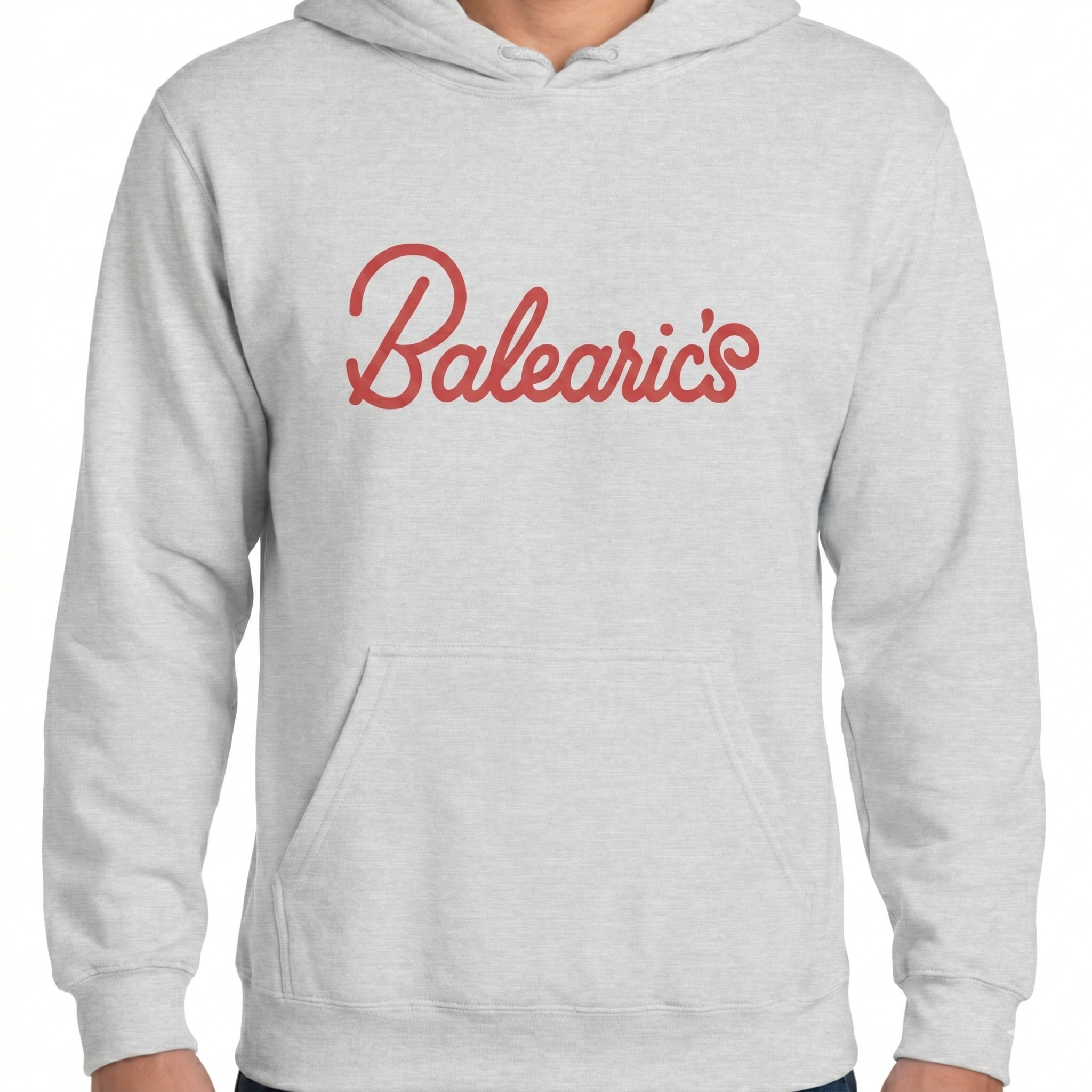 Balearic weekend  hoodie worn by a man