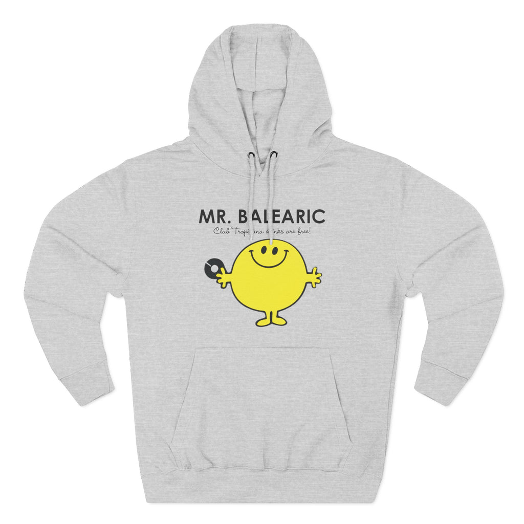 Mr Balearic Hoodie: Heather Grey fabric swatch for the Mr Balearic design.