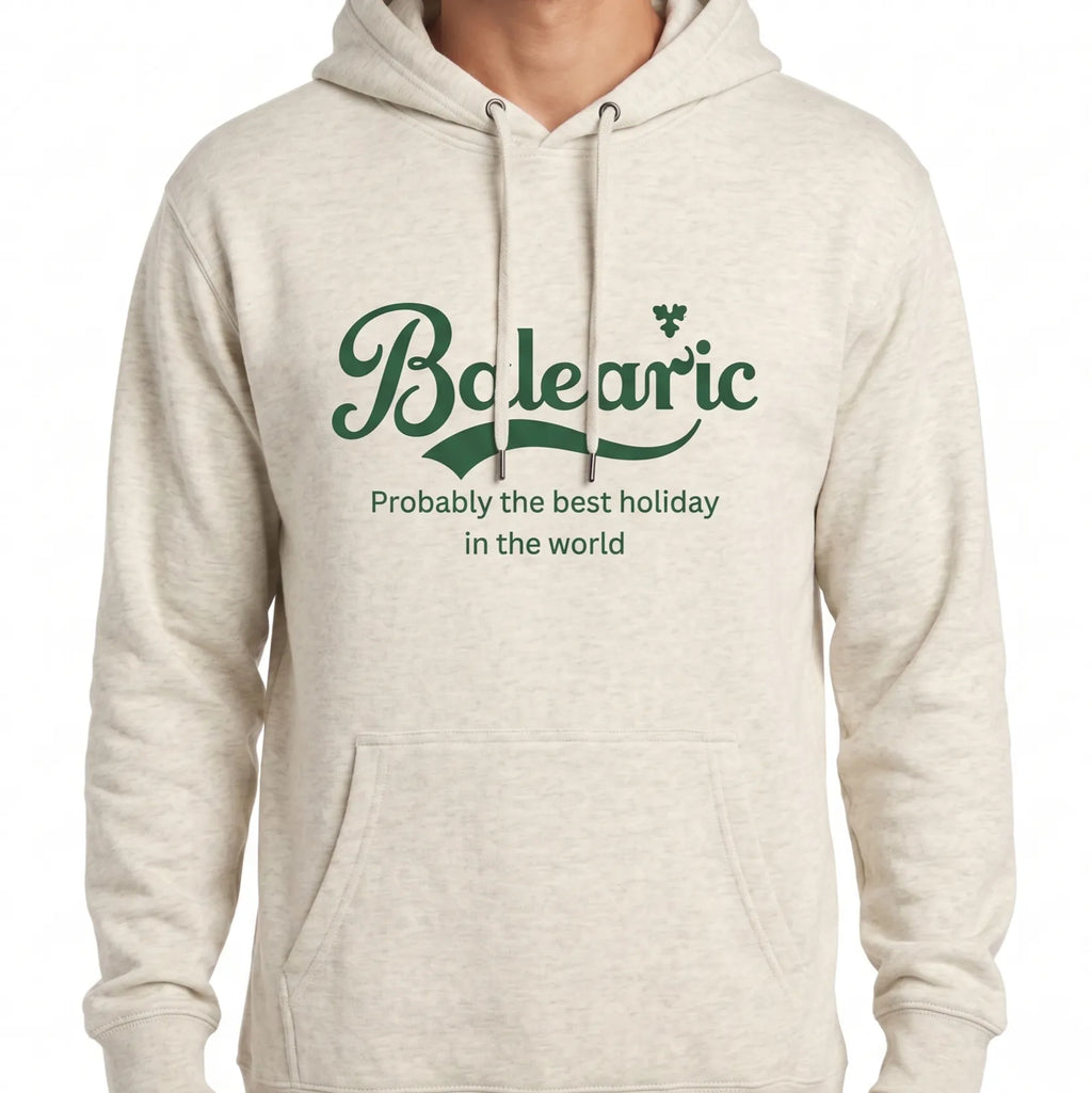Man wearing Probably The Best Hoodie parody design 