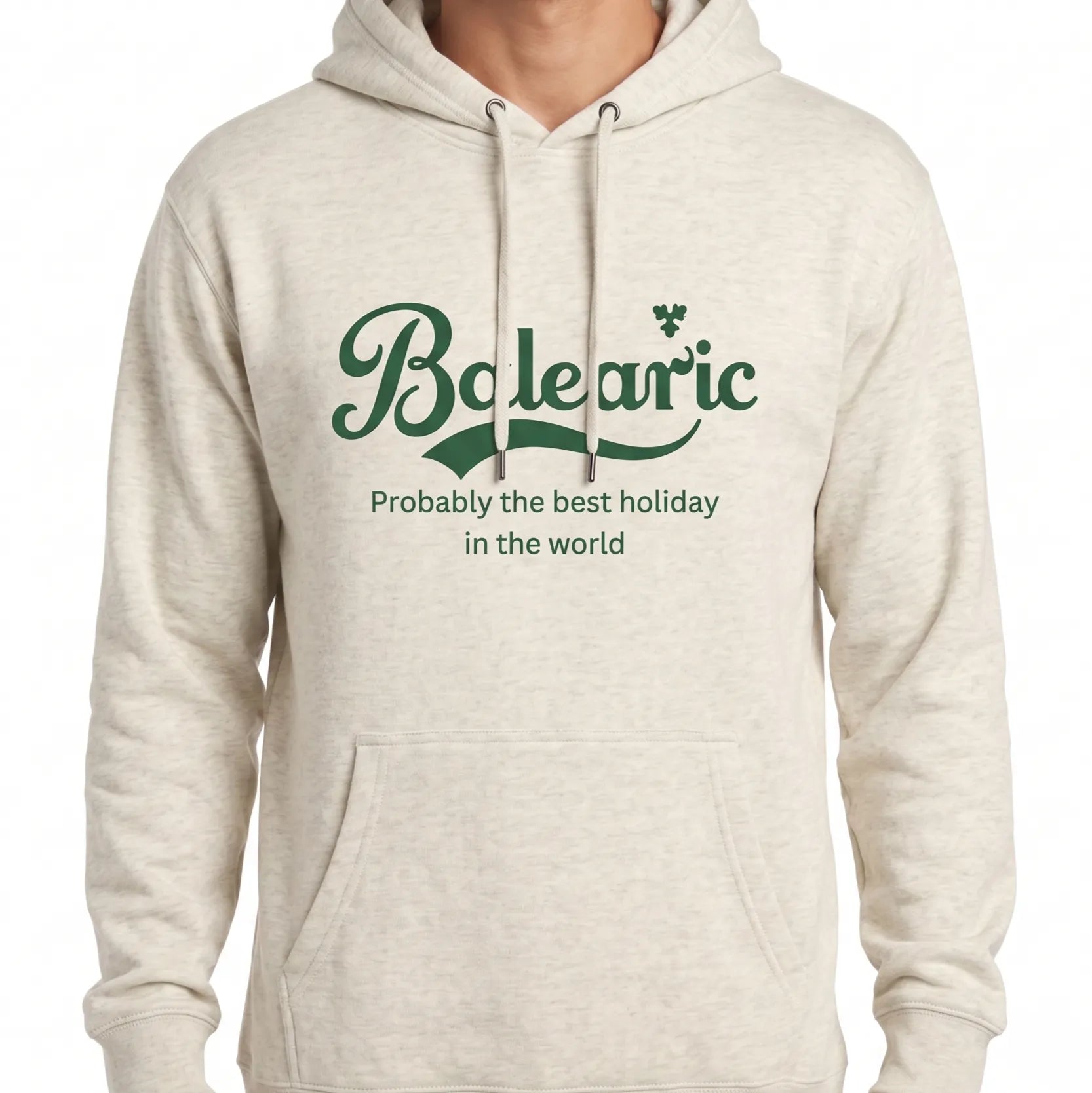 Man wearing Probably The Best Hoodie parody design 