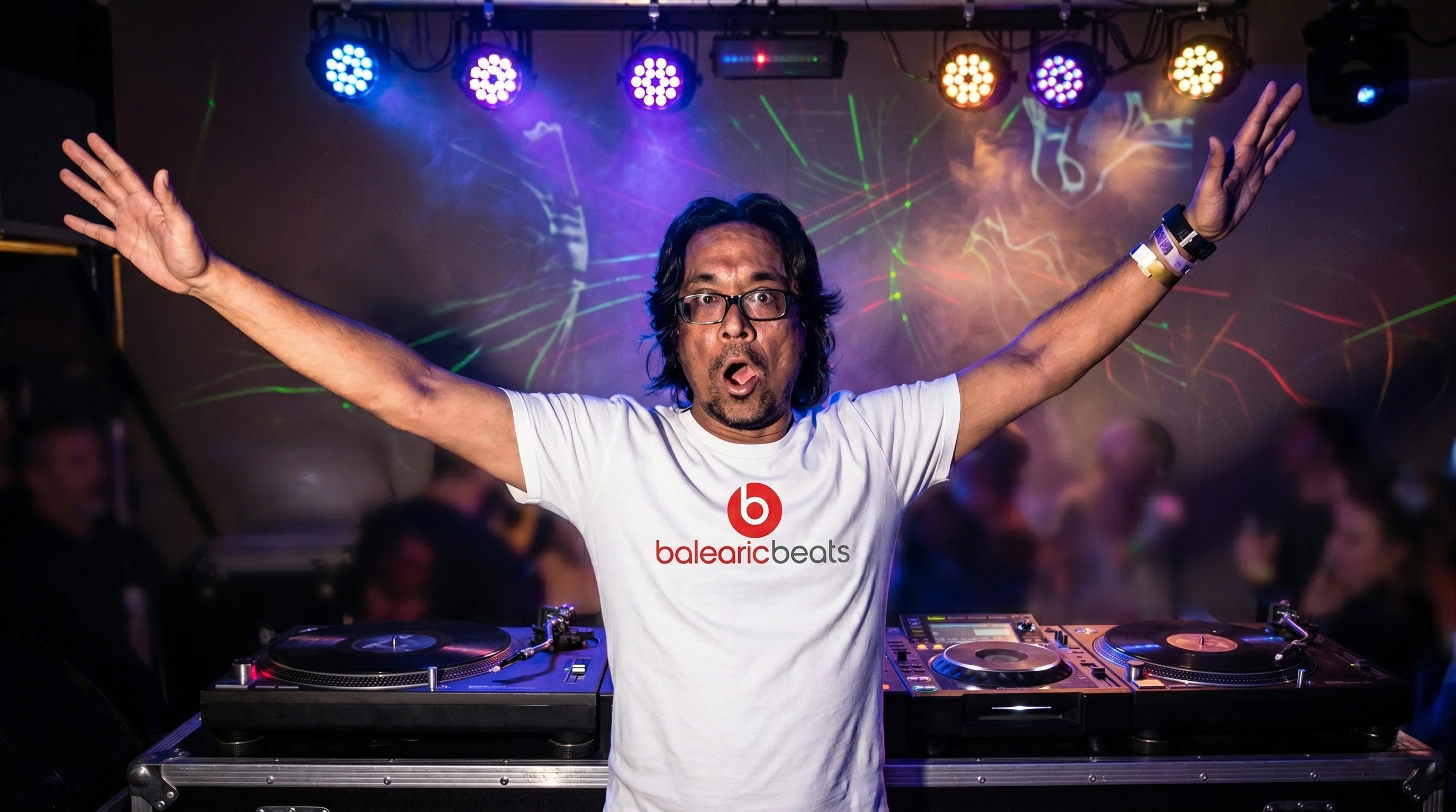 Trevor Fung wearing the Balearic Beats tee — Balearic Blend